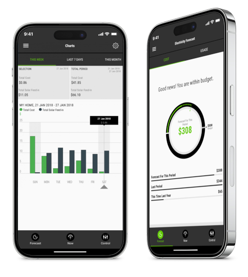 Home energy profile stats shown on mobile phone